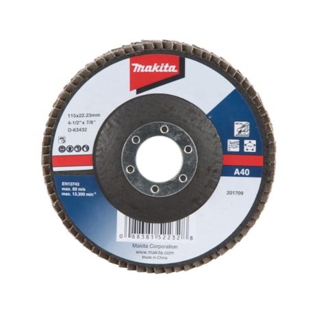 Disco Flap Desbaste 115mm x 22,23mm Grão 40 D-63432 MAKITA-1099d3bd-d48f-4554-a2c2-304ba2c38165