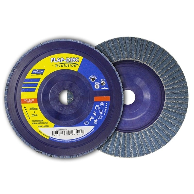Disco Flap Disc 4.1/2" gr 60 Plastico Norzon R 822Anhanguera Ferramentas