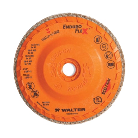 Disco Flap Inox 7'' GR 40 ENDURO-FLEX 15R704 WALTER ABRASIVOS-d0b8de3d-536e-4eba-bdd1-637b2d4bcc92