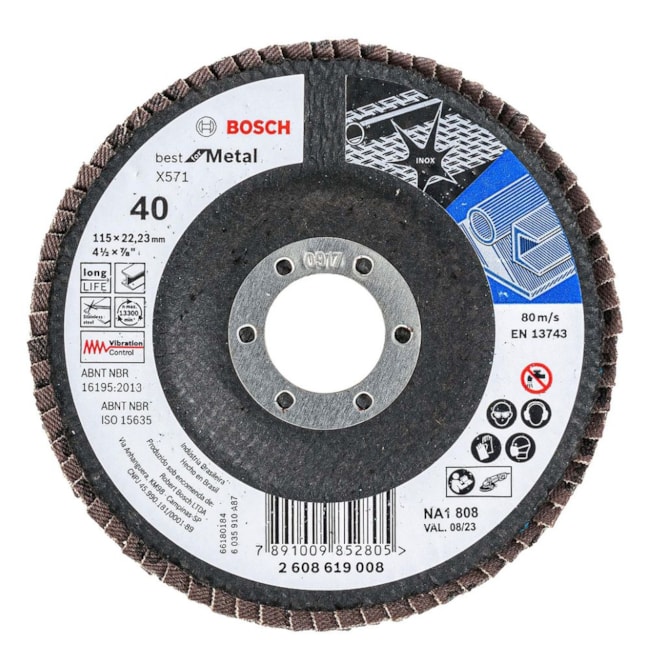 Disco Flap PRO X571 115mm GR40 Curvo Fibra de Vidro 2608619008 BOSCH-73bf908c-9a35-4474-8d1b-54e0d4af3fcd