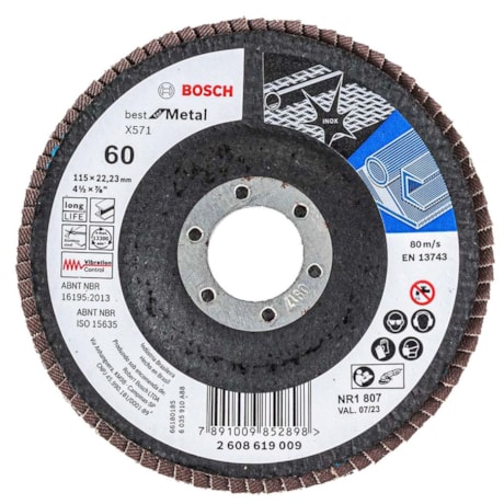 Disco Flap PRO X571 115mm GR60 Curvo Fibra de Vidro 2608619009 BOSCH-c6f46aa5-af65-488c-ab71-801af50ffc96