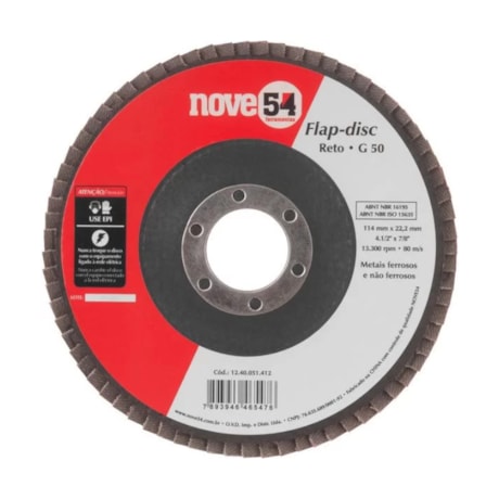 Disco Flap Reto 4.1/2'' Grão 50 1240051412 NOVE54-02006c35-bac7-4886-8177-415c1d161130
