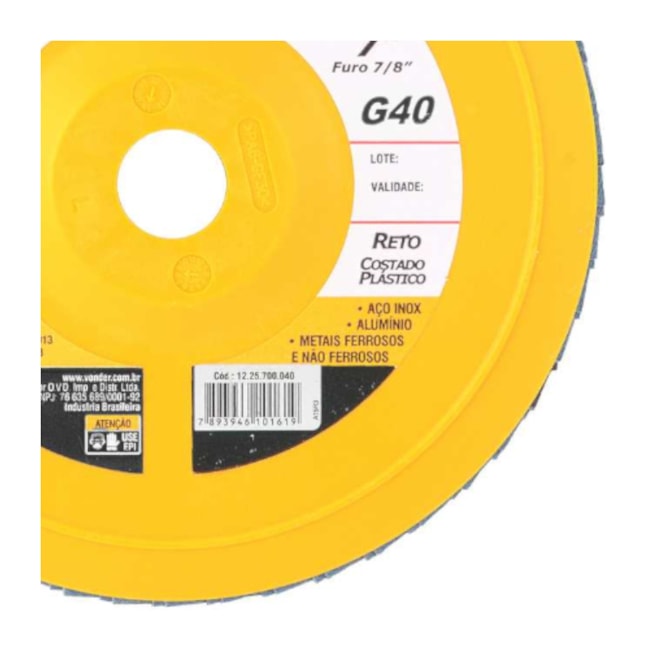 Disco Flap Reto 7'' Gão 40 1225700040 VONDER-1607298e-dc42-48ea-9b81-9e5d1183260e