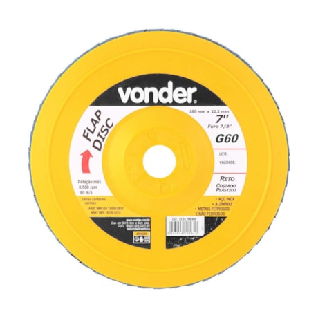 Disco Flap Reto 7'' Grão 60 1225700060 VONDER-842e834b-60ce-4a95-b519-de39e5468c8b