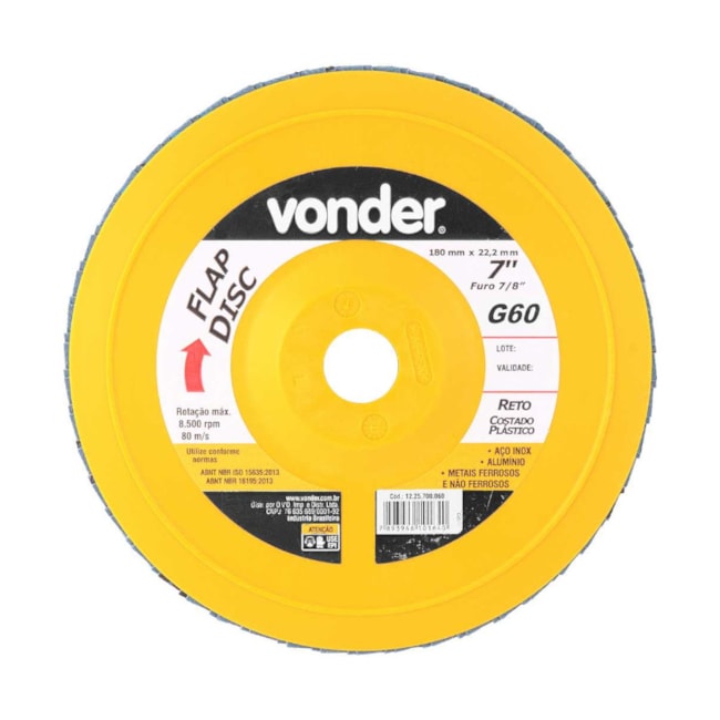 Disco Flap Reto 7'' Grão 60 1225700060 VONDER-8443ed3d-2a82-48a1-96c0-7164c9169418