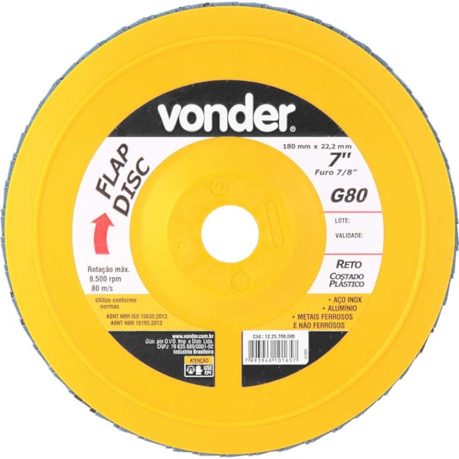 Disco Flap Reto 7'' Grão 80 1225700080 VONDER-f8601138-d72e-474c-ba70-898414efa7c3