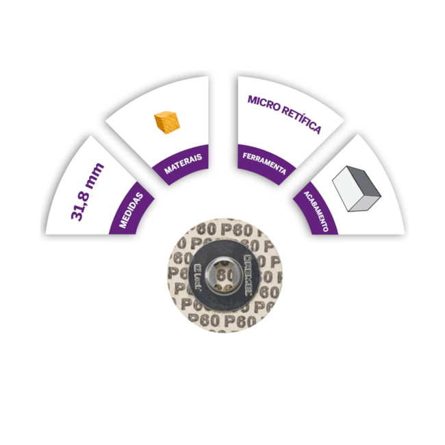 Disco para Lixa Grão 60 EZ-LOCK para Micro Retífica 2615E411AD DREMEL-372fc9c9-4d84-4a50-a909-7138f7faf8fa