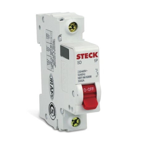 Disjuntor 1P 16A C 3kA DIN Curva C com Alavanca Articulada SDD61C16 STECK