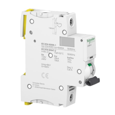 Disjuntor 1P 63A C 6KA DIN Curva C com Alavanca Articulada A9F74163 SCHNEIDER-97663059-2f13-4c44-a601-bdfbd609e180