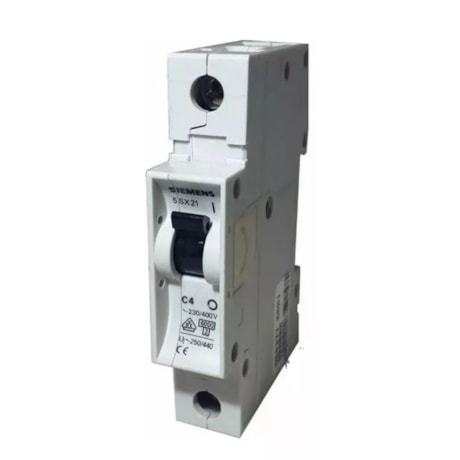 Disjuntor 1P DIN 4A C 4,5KA 5SX11047 SIEMENS