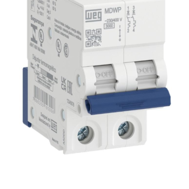 Disjuntor 2 Polos 2A 400V 3KA MDWP-C2-2 WEG-5e6bd5db-bbfa-4de7-b6a0-2400e838911b