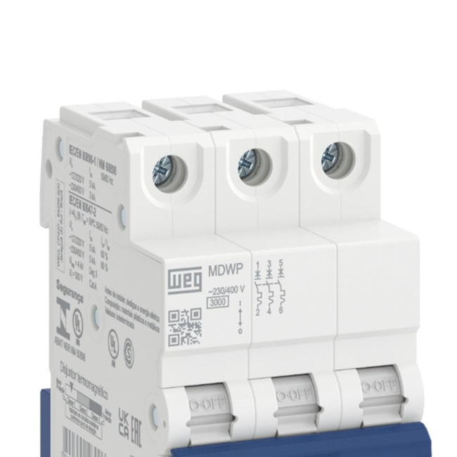 Disjuntor 3 Polos 6A 400V 3KA MDWP-C6-3 WEG-9de2f534-c572-48e3-a3a9-cc63682f0e42