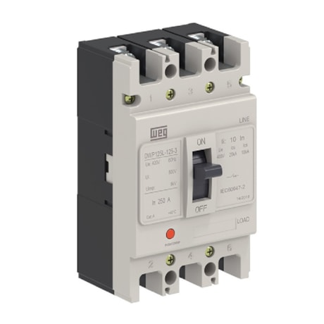 Disjuntor 3P 100A 20kA Caixa Moldada com Alavanca Articulada DWP125L-100-3 WEG-7ed806eb-27aa-4e18-903f-5aec23dadc86