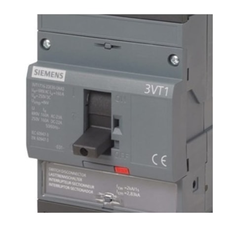 Disjuntor 3P 100A 25kA Caixa Moldada com Alavanca Articulada 3VT1710-2DC36-0AA0 SIEMENS-ddaa7ab5-4497-42ac-8bb8-6aa91e6f3b80