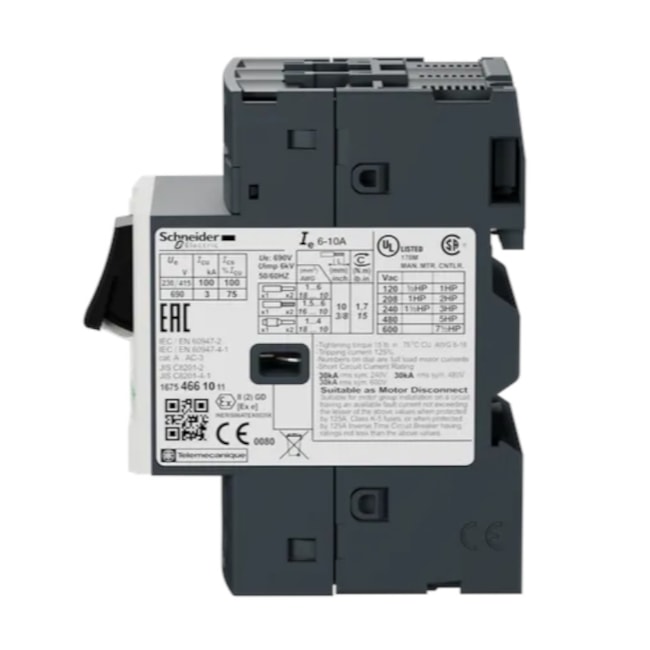 Disjuntor 3P 13 - 18A Motor Termomagnético com Botão Impulsão Tesys GV2ME20 SCHNEIDER-d9565985-6975-4964-852b-3720d8ba8781