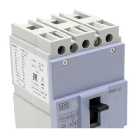 Disjuntor 3P 160A 18kA Caixa Moldada com Alavanca Articulada DWB160B160-3DX WEG-7c861a82-d33e-45ef-a66e-db5f03dd12b5