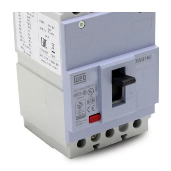 Disjuntor 3P 160A 18kA Caixa Moldada com Alavanca Articulada DWB160B160-3DX WEG-4fbd0fee-384c-45a4-b5af-b5b3967dae8b