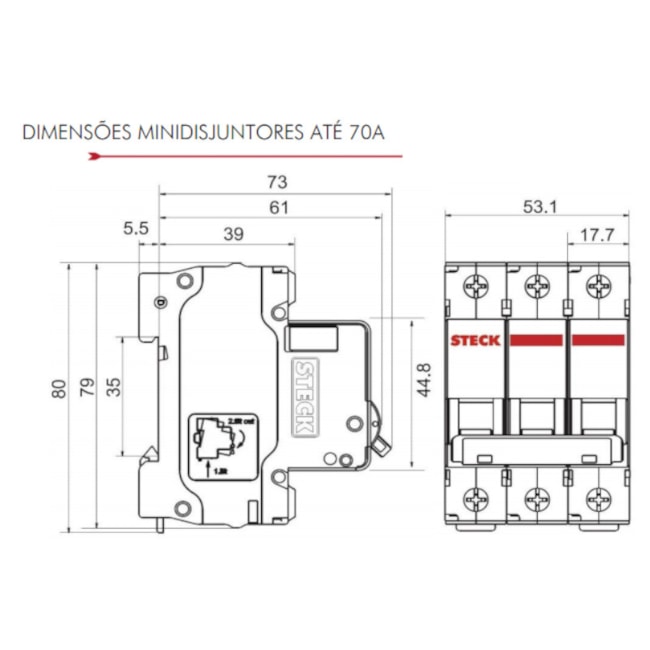 Disjuntor 3P 32A C 3kA DIN Curva C com Alavanca Articulada SDD63C32 STECK-b9073b2a-2ff3-4742-894d-68d431b12158
