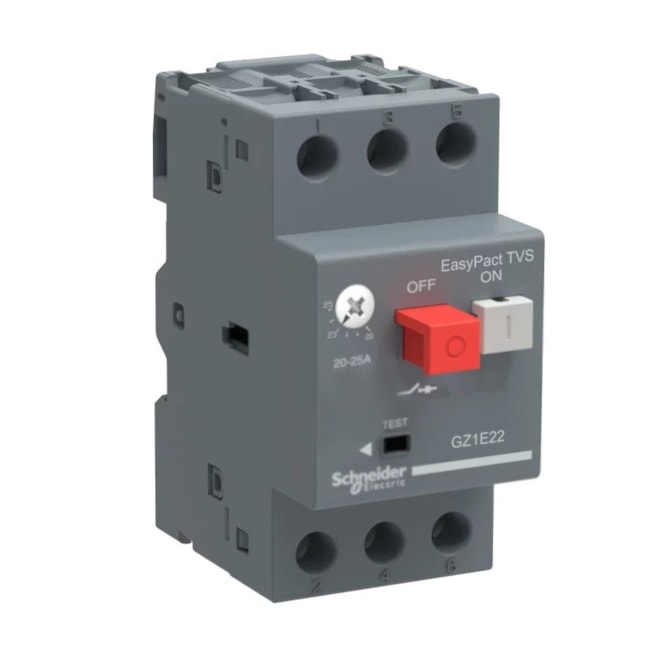 Disjuntor 3P 4 - 6A Motor Termomagnético com Botão Impulsão Tesys GZ1E10 SCHNEIDER-590a3410-4a9d-4f31-95b3-68db9e6c8209