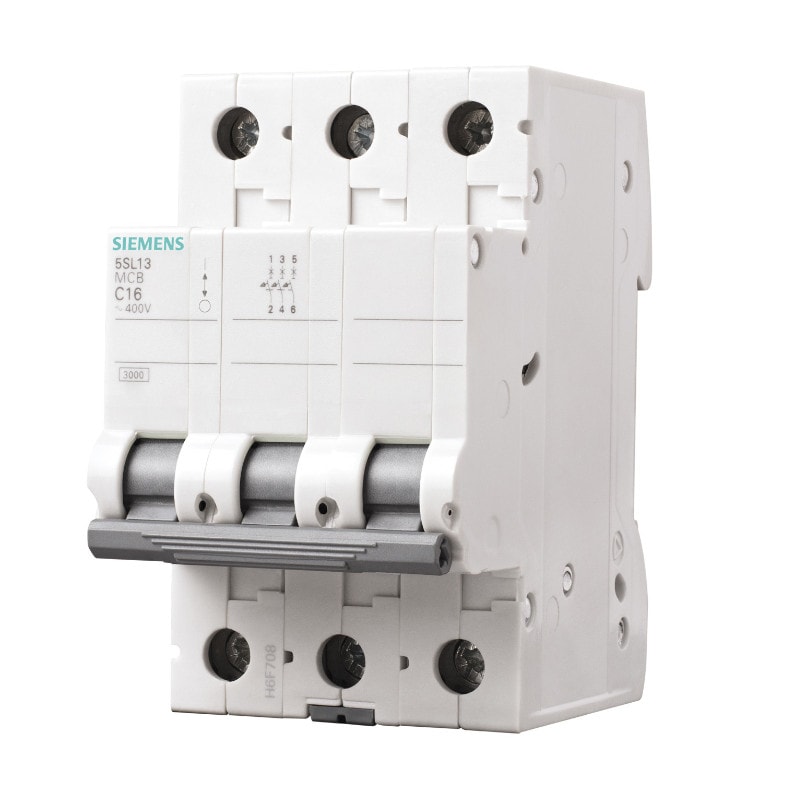 Disjuntor 3P 63A 3kA DIN Curva C com Alavanca Articulada 5SL1 363