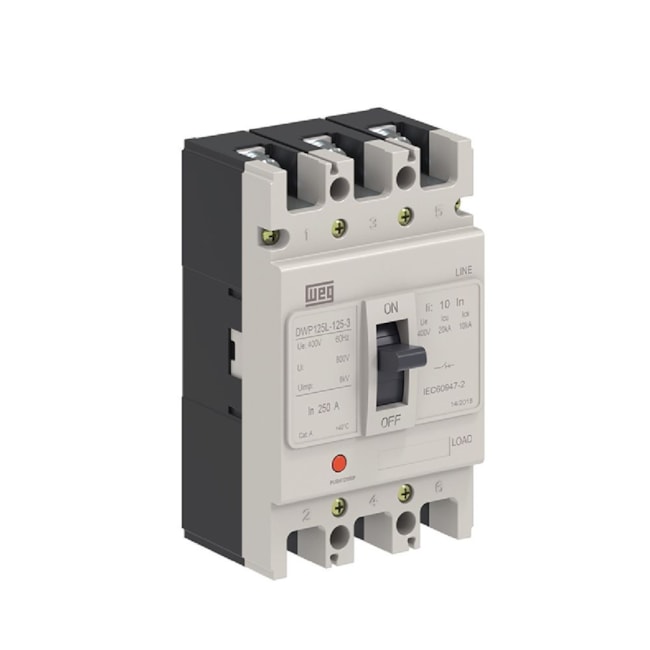 Disjuntor 3P Caixa Moldada 125A 20KA 380-400V DWP125L-125-3 WEG-88c8ecc6-cd84-42b3-b483-ea2173558d94