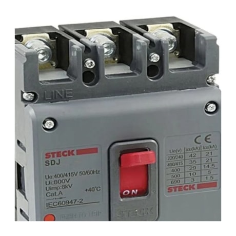 Disjuntor 3P Caixa Moldada 125A 30KA 220V Asgard Cinza SDJS125 STECK