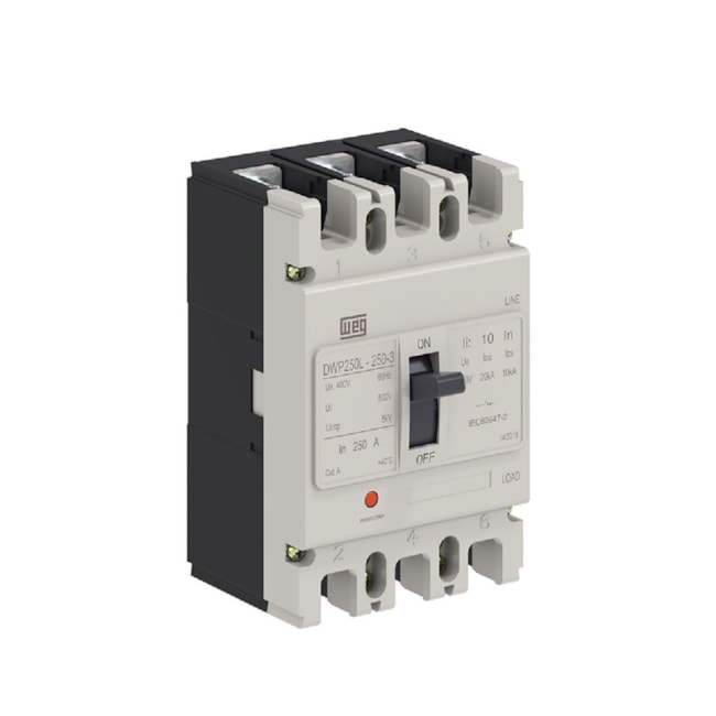 Disjuntor 3P Caixa Moldada 160A 20KA 380-400V DWP250L160-3 WEG-16c9baa0-1251-4bb1-be6a-cf69b8b4b9e1