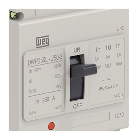 Disjuntor 3P Caixa Moldada 200A 20KA 380-400V DWP250L200-3 WEG