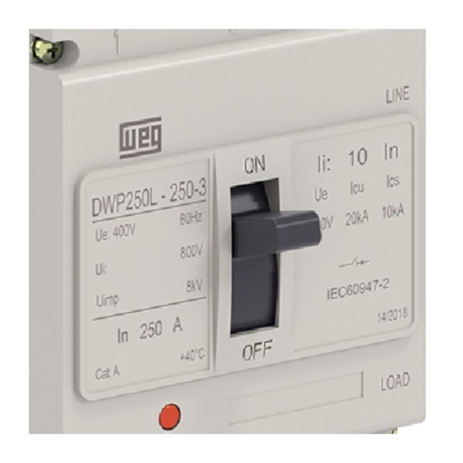 Disjuntor 3P Caixa Moldada 200A 20KA 380-400V DWP250L200-3 WEG-79c42ea5-c506-4114-a240-e41b1649bf61