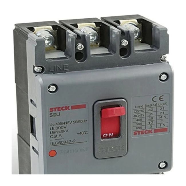 Disjuntor 3P Caixa Moldada 200A 30KA / 690V Cinza SDJS200 Asgard Trip 200A STECK-4eccd481-3d66-460f-87ff-74f633df404c