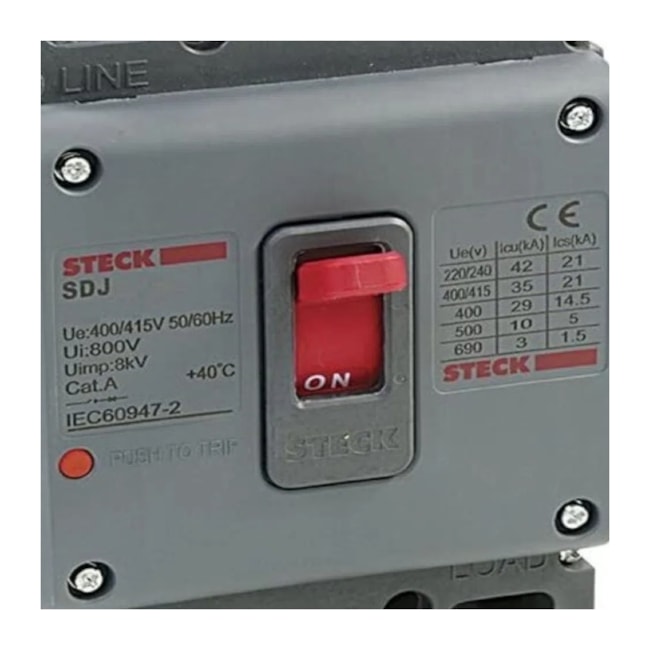 Disjuntor 3P Caixa Moldada 200A 30KA / 690V Cinza SDJS200 Asgard Trip 200A STECK-ee7132df-b612-4e80-b74b-e30f5d286c58