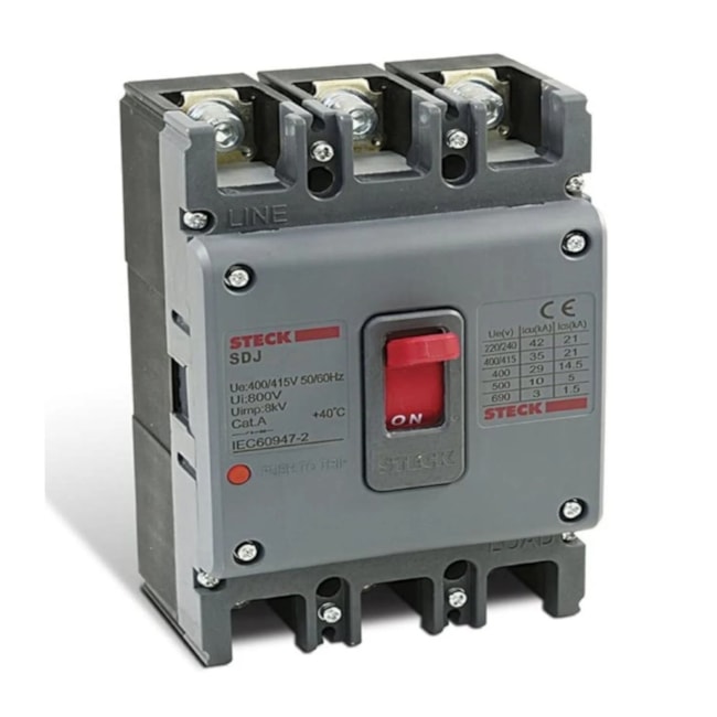 Disjuntor 3P Caixa Moldada 200A 30KA / 690V Cinza SDJS200 Asgard Trip 200A STECK-4fb97313-dbbf-4268-9e57-98b7cda47177
