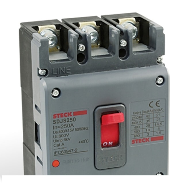 Disjuntor 3P Caixa Moldada 250A 36 KA 220V SDJS250 STECK-2e8f86da-742a-44e0-8aab-7cf5e3059eef