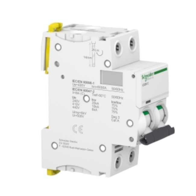 Disjuntor Acti9 iC60N Bipolar 2P DIN 10A Curva C 10KA A9F74210-BR SCHNEIDER-8995e497-2743-4289-b73c-e684b479a1b7