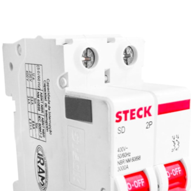 Disjuntor Bipolar 80A 10KA Curva C com Alavanca SDD2C80 STECK -bf80abef-3677-4103-b08b-f99b9d19e504