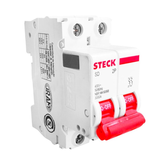 Disjuntor Bipolar 80A 10KA Curva C com Alavanca SDD2C80 STECK -f0b85fd0-89ef-4fe5-8a7e-c262df7ff709