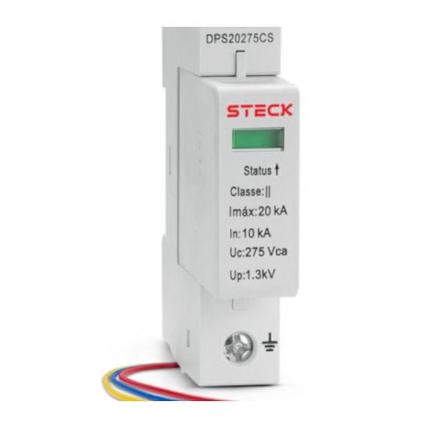 Dispositivo de Proteção de Surto 20KA 1P 275V com Cartucho e Sinal Remoto DPS20275CS STECK-46614f7f-2165-49c4-9398-d6493690b7e5