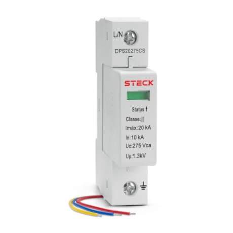 Dispositivo de Proteção de Surto 20KA 1P 275V com Cartucho e Sinal Remoto DPS20275CS STECK-b392da65-feda-4109-b590-7e84903acc70