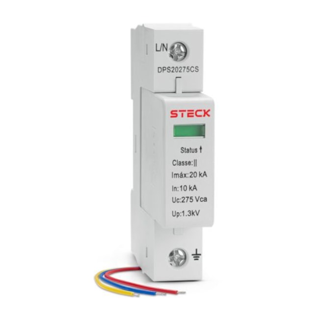 Dispositivo de Proteção de Surto 20KA 1P 275V com Cartucho e Sinal Remoto DPS20275CS STECK-41912560-8fe5-4a4b-86d5-54000d8e425f