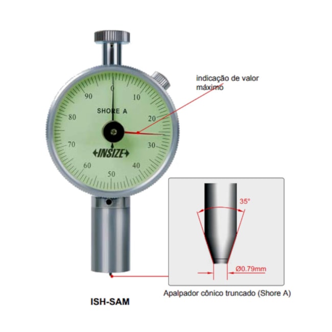Durômetro Shore A Portátil Analógico 10 a 90 1SH ISH-SAM INSIZE-aa0e78ed-e500-4b1f-9b3e-17531824a5bd