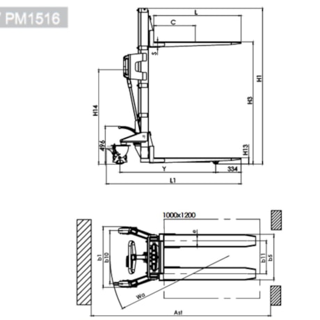 Empilhadeira Hidráulica Manual PM 1516 N com Pedal 1500Kg 1600mm PALETRANS-8a12daa2-4885-4760-88f1-67b2d8092f28