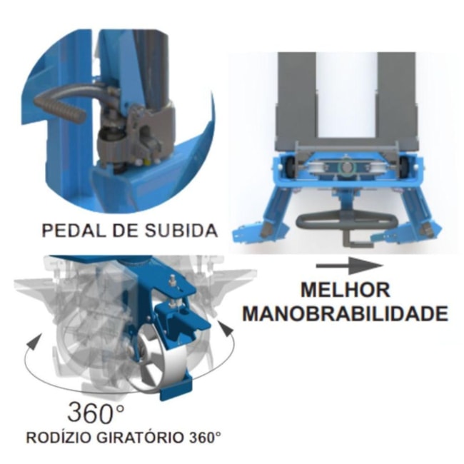Empilhadeira Manual Gira Tambor PM 319T 300kg 1990mm PALETRANS-344809b4-699d-4fe9-a33b-ca23ac4e8b87