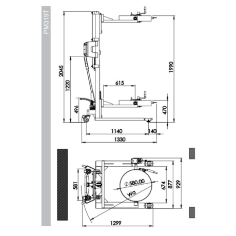 Empilhadeira Manual Gira Tambor PM 319T 300kg 1990mm PALETRANS-c9db3693-7651-4d43-b42b-fd8238c04cec