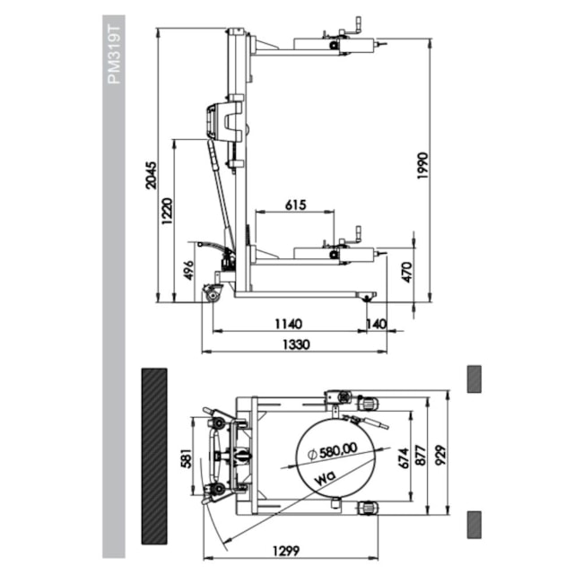 Empilhadeira Manual Gira Tambor PM 319T 300kg 1990mm PALETRANS-b738b713-0e5c-4c92-81aa-e71bd6694ef1