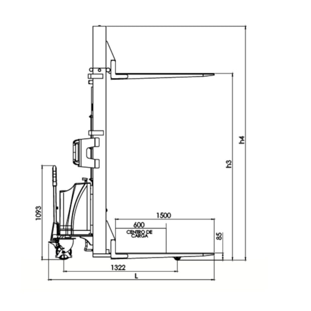 Empilhadeira Semi Elétrica 1000kg com Bateria e Carregador PE 1016C PALETRANS-f6019752-491f-4c93-9330-9a4ccb298aaa