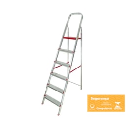 Escada de Alumínio 6 Degraus 1.90 Metros ESC0065 BOTAFOGO