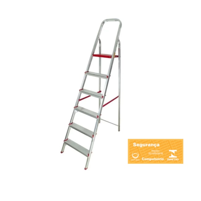Escada de Alumínio 6 Degraus 1.90 Metros ESC0065 BOTAFOGO -4fca2e09-01c6-46a4-8d9b-5fd1fad7c584