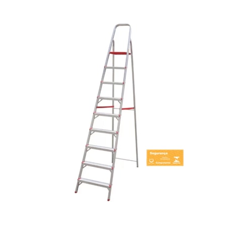 Escada de Alumínio Doméstica com 9 Degraus 2,64 Metros ESC0068 BOTAFOGO-76433c3a-b024-4c3e-83aa-b3581f66c210