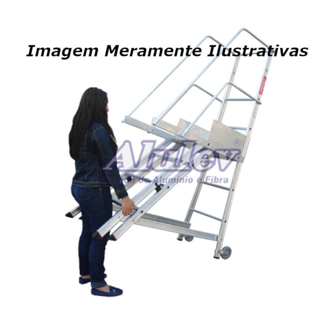 Escada de Alumínio Trepadeira 5 Degraus Corrimão 2 Lados TR 152 ALULEV-5dd287de-1330-412b-aaca-428c39046fbb