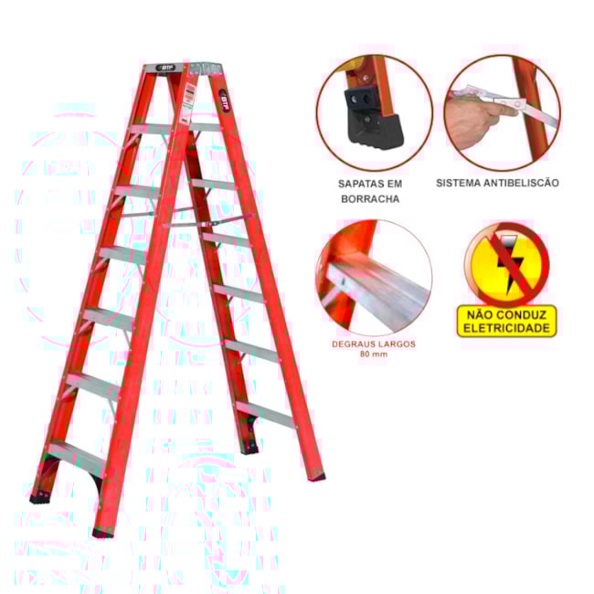 Escada de Fibra de Vidro com 7 Degraus 2,04 metros EFR9921 BOTAFOGO -00c7e02d-4c53-4732-8d54-c82957c76910